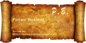 Petes Botond névjegykártya